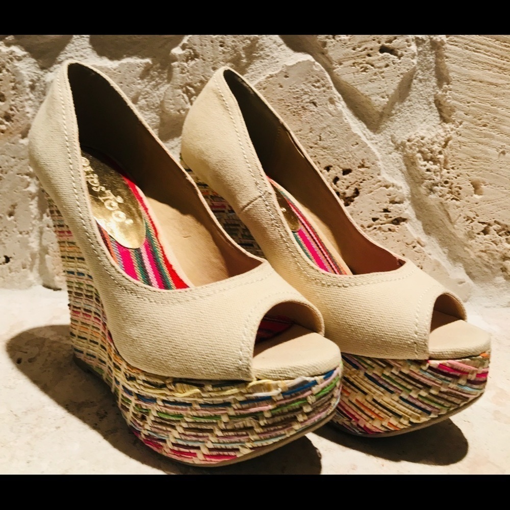 Sexy Platform Wedge 2 lips too peep toe shoes